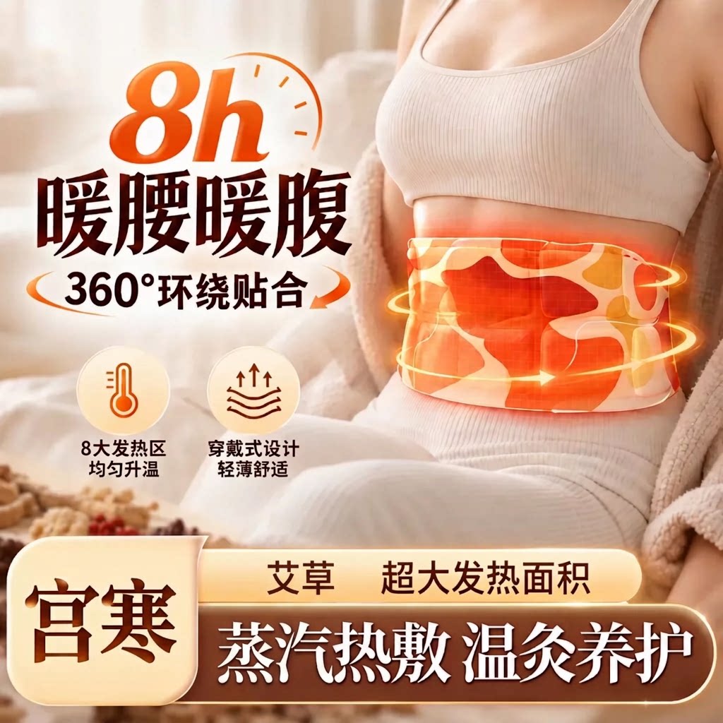 艾草暖腰贴蒸汽热敷贴暖宝宝宫寒暖腹秋冬8h 8大发热区草本温灸