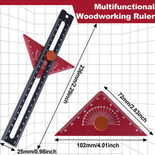 三划可调划线线规角量具木工°工具180铝角尺划线1pc尺角diy