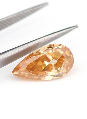 梨形老欧香槟色莫桑石 首饰主石碎石 0.4-10克拉滴水形莫桑