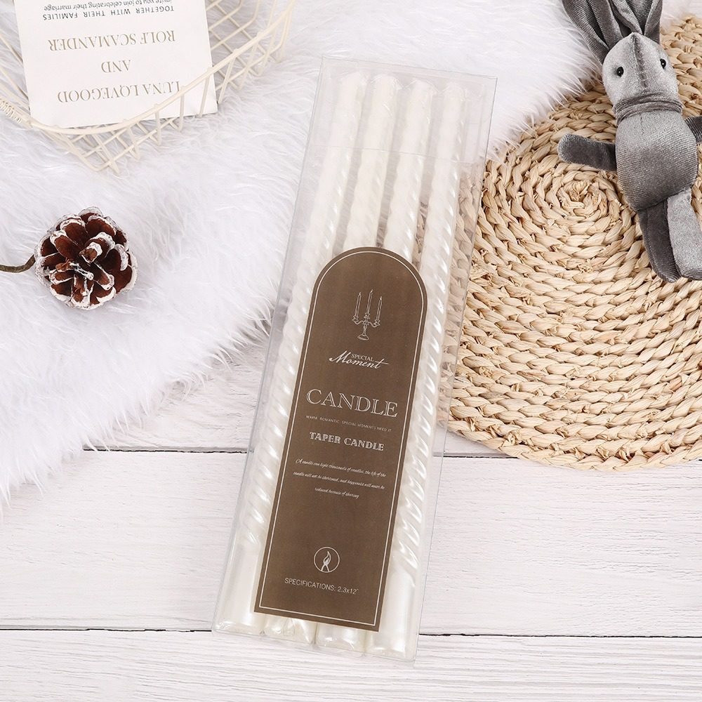 30CM长杆彩色螺纹烛台蜡烛家用浪漫烛光晚餐婚礼电镀杆蜡品质