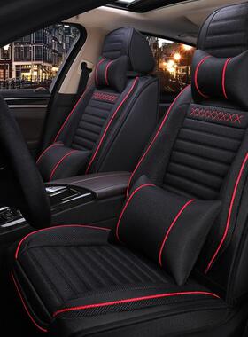 亚麻布艺汽716车座垫四乐风RV科鲁兹赛欧全o围包p季lo座套网红