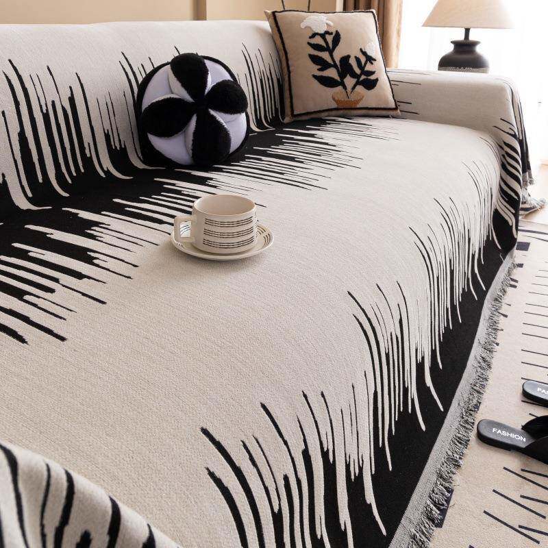 四季通用时尚雪尼尔防滑沙发盖布巾一片式沙发毯防滑直排沙发罩布