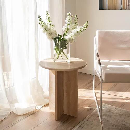 洞石沙发边几小茶几客厅家用小户型茶桌现代简约轻奢高级感角几