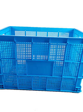 800*572*505塑料筐带轮子服装周转筐超大号胶框快递配送筐镂空筐