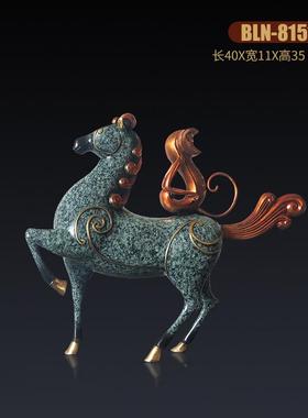正品必禧纯马黄铜《马上封侯》招财马摆利件办公室到成摆件开业功