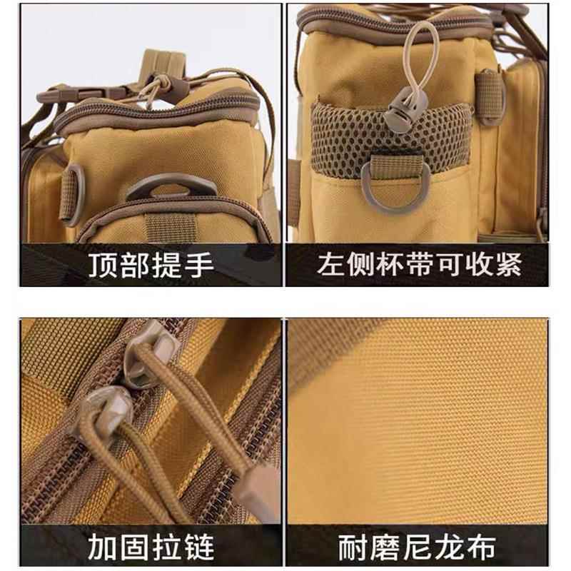 新款直销路亚包多功能腰包钓鱼斜跨防水牛津布户外单肩挎包防水渔