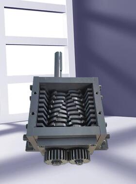 双轴撕碎机箱旧废易拉罐塑料58054金机属电子碎垃圾塑料撕机机箱