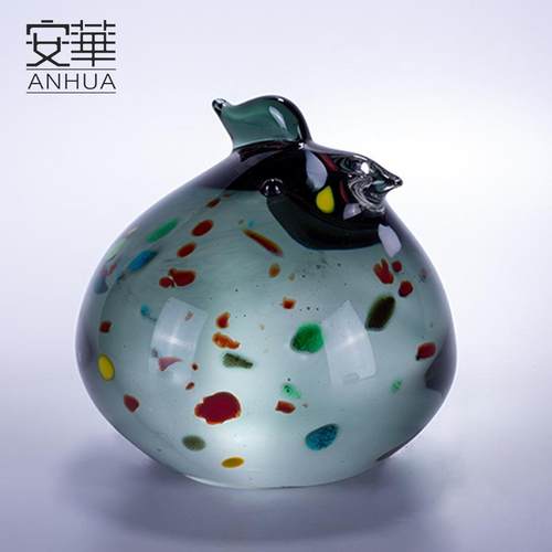 安华 创意艺术玻璃摆件 现代简约高端 客厅装饰品 精致工艺品