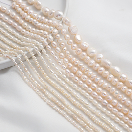 天然淡水珍珠米珠葱头珠，近圆珠散珠手工diy手链项链串珠材料配件