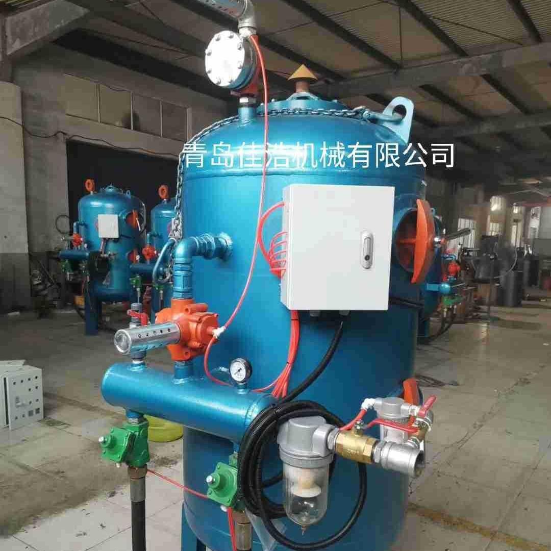 青岛抛丸清理机手动喷砂罐吊钩式钢材钢管抛丸混泥土机悬挂式