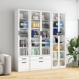 办公室2米窄边抽屉文件柜铁皮展示书柜玻璃门资料档案储物柜财务