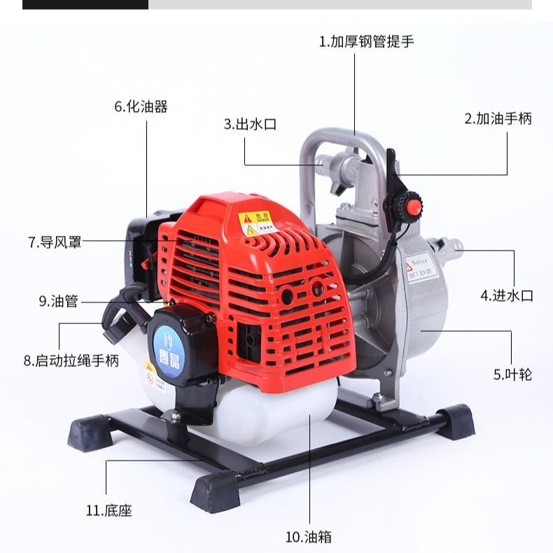 厂家货1寸汽油机菜园水泵排灌机汽油抽水机WP10-1E40F-5喷灌机