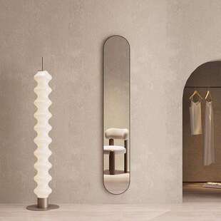 北欧轻奢高清防爆挂墙超窄全身镜客厅玄关试衣镜穿衣镜25cm定制