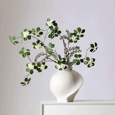 现品代艺术白件色手简工花瓶摆样板房别墅VQM玄关酒店约家居饰软