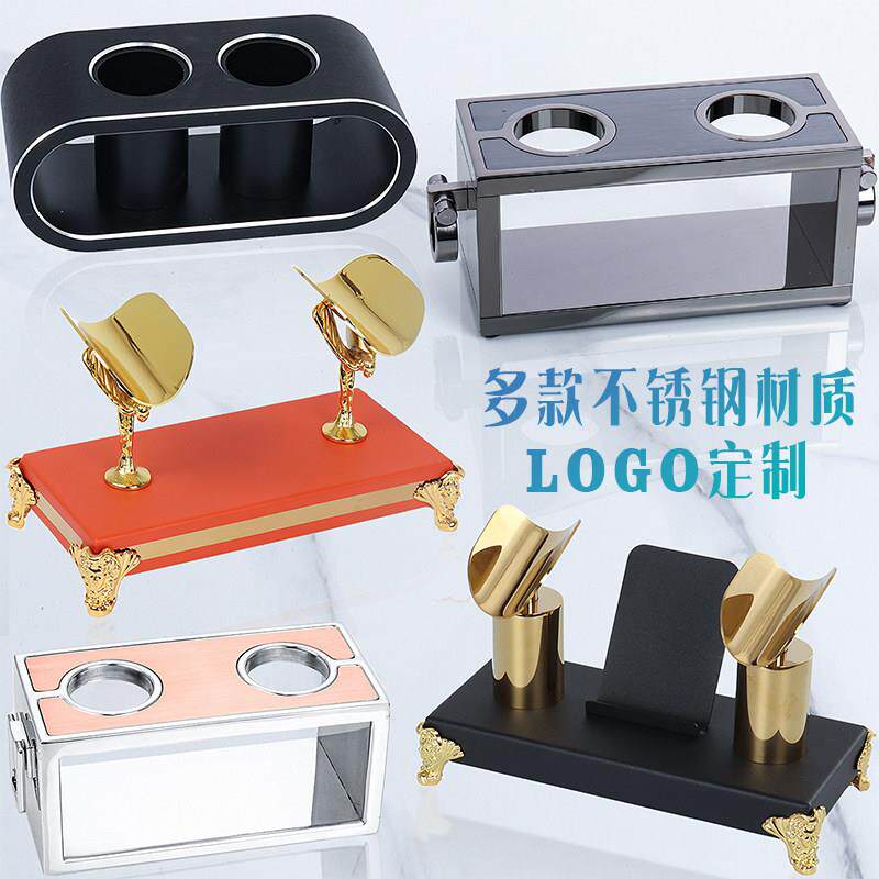 ktv不锈钢话筒座麦架包厢桌面高端摆件麦克风专用支架轻奢多功能