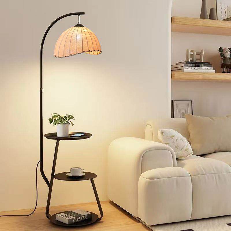 法式复古落地灯厅发置物架茶美沙式古几风卧室床头柜351一客体氛