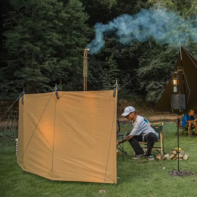卡祖餐户露JZT002营外挡阵风幕野烧烤棉布屏风挡风天幕