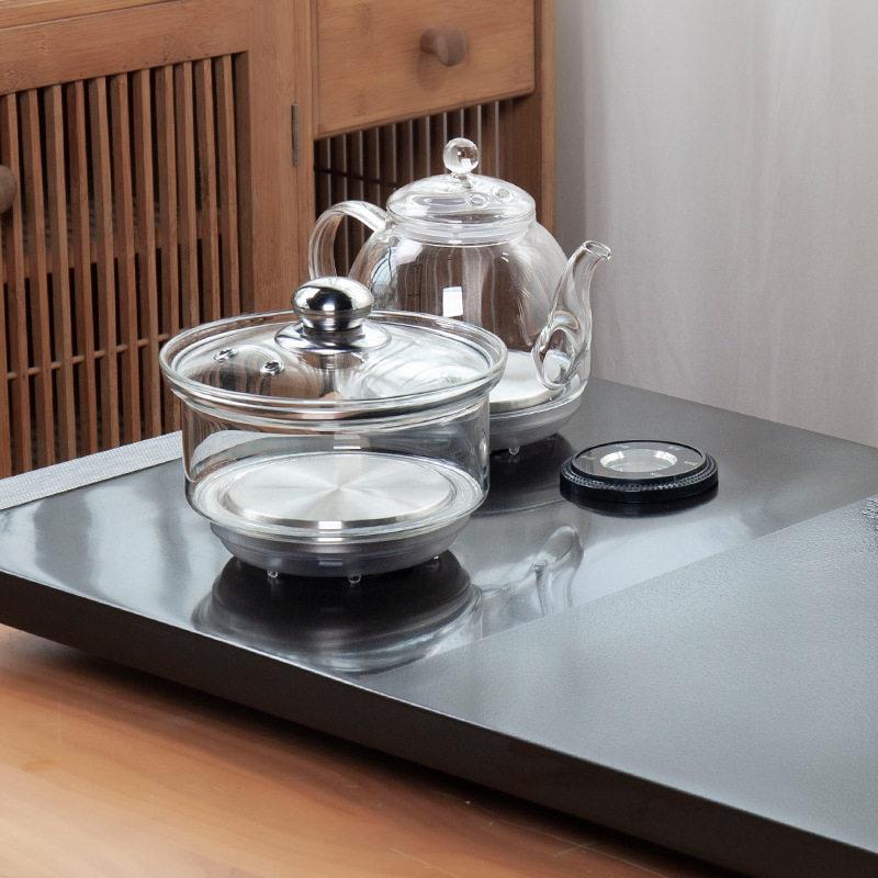 天然乌金石茶盘全自动上水电磁炉一体茶具套装家用烧水壶浮雕茶台