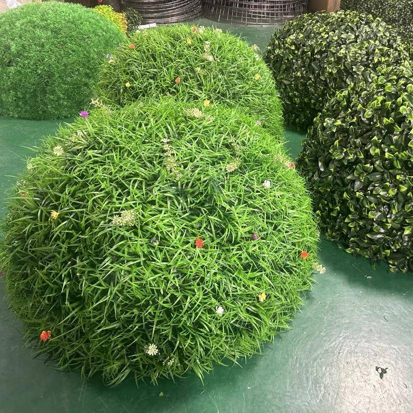 户绿外植井盖球遮挡饰品空心仿真绿植大秧61714装苗带花草装饰米