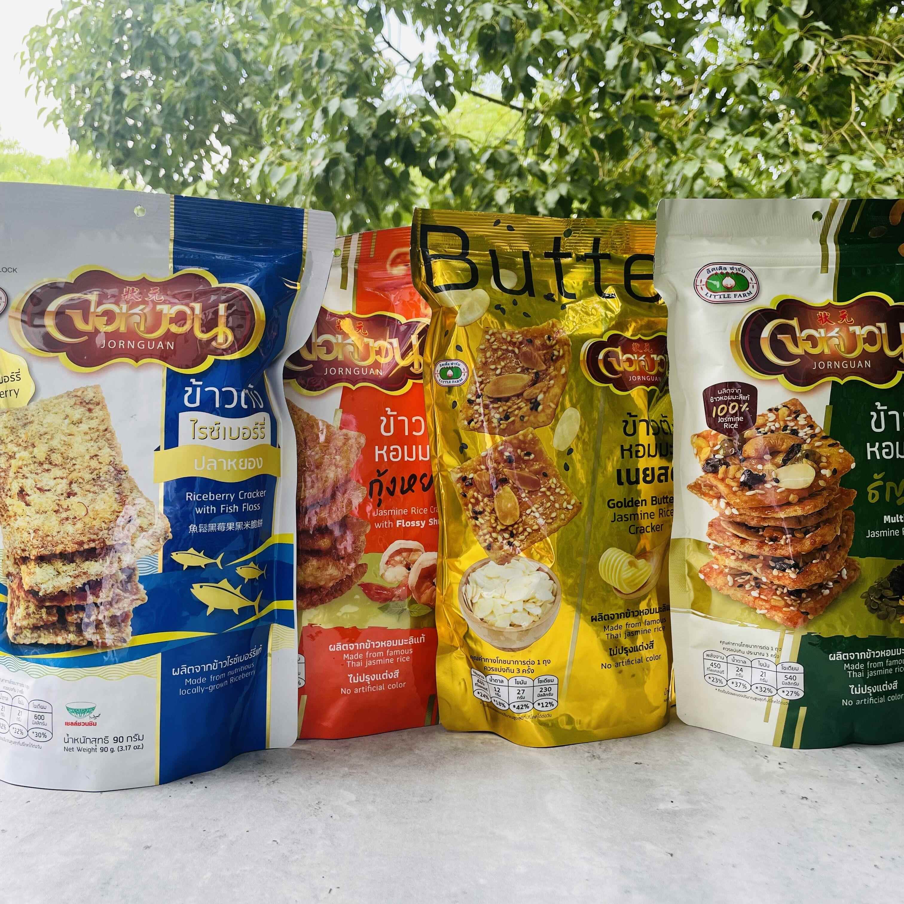 泰国状元JORNGUAN鱼松黑米脆饼/虾味/黄油味/水果干LITTLE FARM