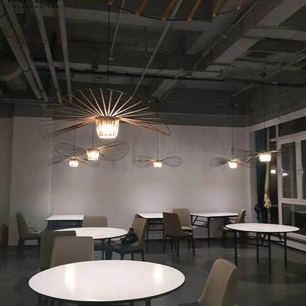 新款直销北欧客厅餐厅草帽吊灯现代简约帽子设计师样板房楼梯展厅