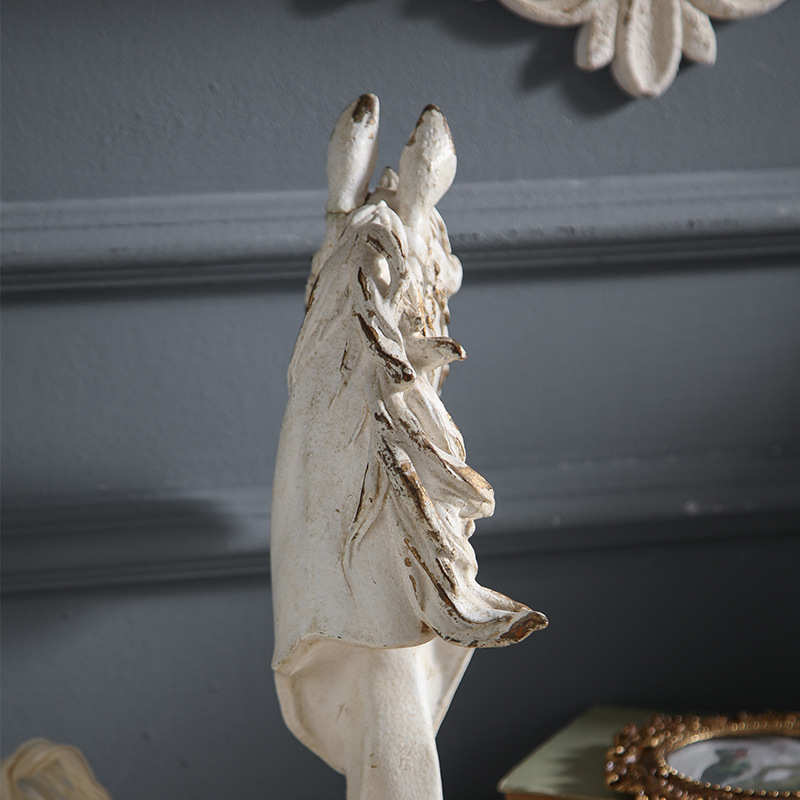 法式树脂工艺品桌面摆件入户玄关好寓意马头装饰品直播间背景道具