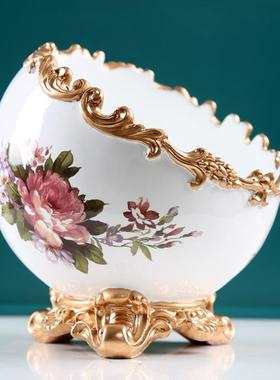 美式轻奢摆件家居饰品玄关钥匙收纳客厅卧室装饰品托盘糖果盒创意