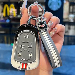 适用凯迪拉克钥匙套金属壳XT6XT5CT5车壳XT4扣CT6高档ATSL包XTS