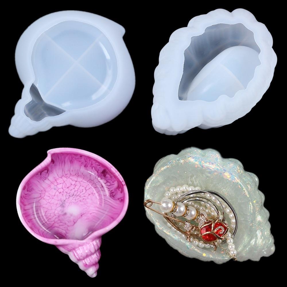 di水晶滴胶模具 海螺造型碟子收纳盒糖果饰品树脂收纳硅胶模具