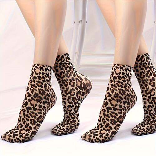 X 84276 Colorful Leopard Print Socks 豹纹短袜