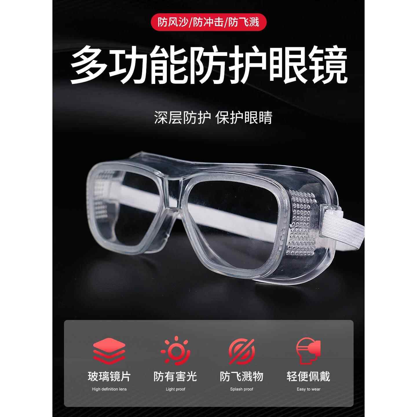 收割机专用防尘眼镜煤矿井下工地干活工业粉尘透明全封闭男木工防