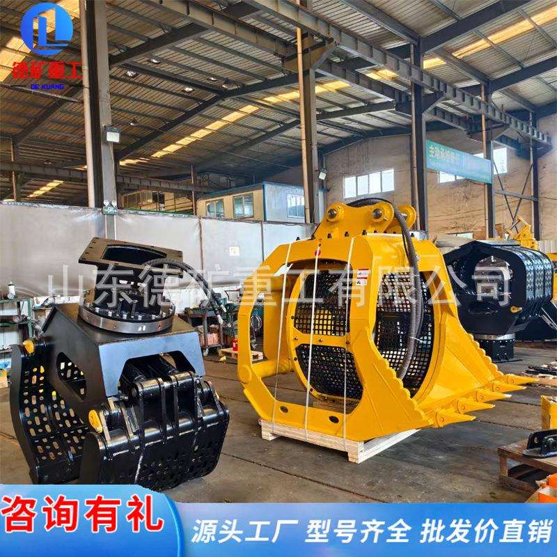 挖机筛分斗网格土石混凝土分离筛分斗 清理建筑垃圾旋转滚筒