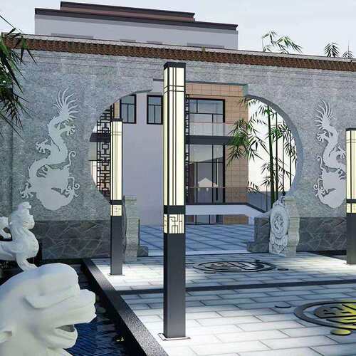 中式户外方形景观灯3米小区庭院灯园林公园led路灯铁艺庭院灯