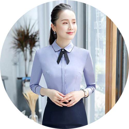 上班服套装女衬衫高端新款时尚气质韩版白色衬衣OL美容师工作服