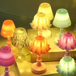 ins斯堪的纳维亚奶油风格灵兰花小台灯卧室床头夜灯房间桌面装饰