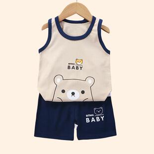 Children Girls Summer Chil Boys Suit Clothes Kids Sets Vest
