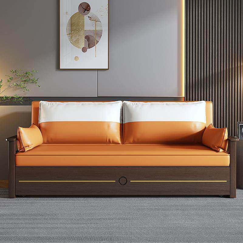 新中式沙发床客小坐型多功能单KX6715双人卧可折叠推户拉两用实厅