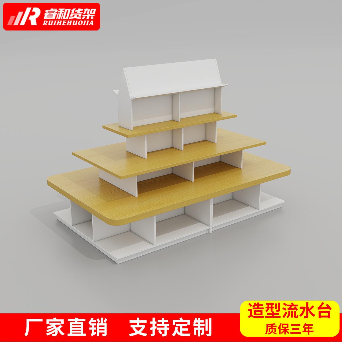 精品饰品店货架文创谷子玩具店流水台中岛促销展柜多功能展示架