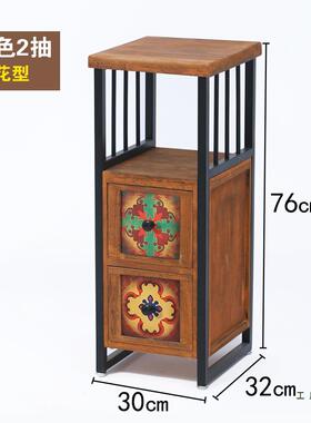 美式角柜复柜古斗柜收纳客柜厅夹HMJ缝置架实木沙发卧室窄边物小