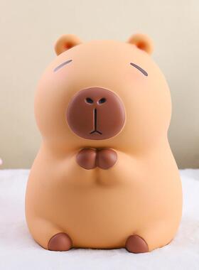 直销新款情绪稳定卡皮巴拉搪胶耐摔钱罐硬币收纳学生书节日礼物