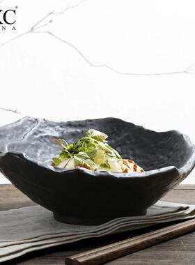DXC创意日式陶瓷碗餐具斜口碗 韩式个性家用泡面 面碗菜碗米饭碗