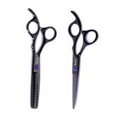 炫火黑色美发剪刀彩色蓝色专业理发剪刀剪头发剪刀套装 批发