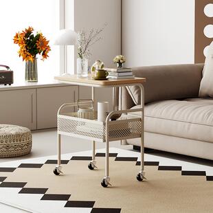 实木可移动发边几客厅小茶几边奶风推油车小户沙型卧B174实木室床