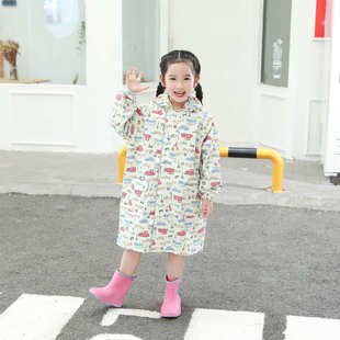 防暴雨防防雪风 儿童雨衣带书包位男童女童宝宝雨披幼儿小孩长款