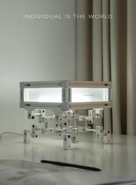 IITW原创桌面灯工业风方块客厅卧室书房桌面艺术摆件氛围灯台灯