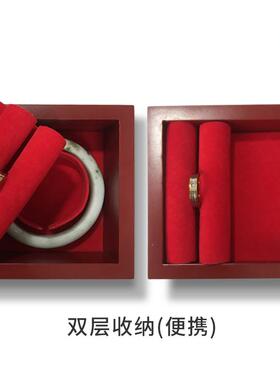 高档螺钿漆器首人盒小耳环饰品饰盒木首质复古简约圣饰诞情节结婚