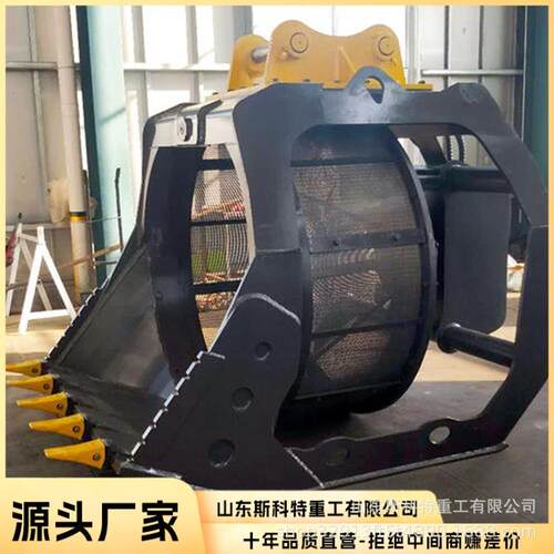 移动滚筒筛 挖掘机水陆两用式挖机筛分斗液压粉碎筛分斗