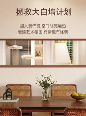 美客式复古SWF镜子横款墙装饰高颜挂墙值镜家居厅全身镜餐厅面装