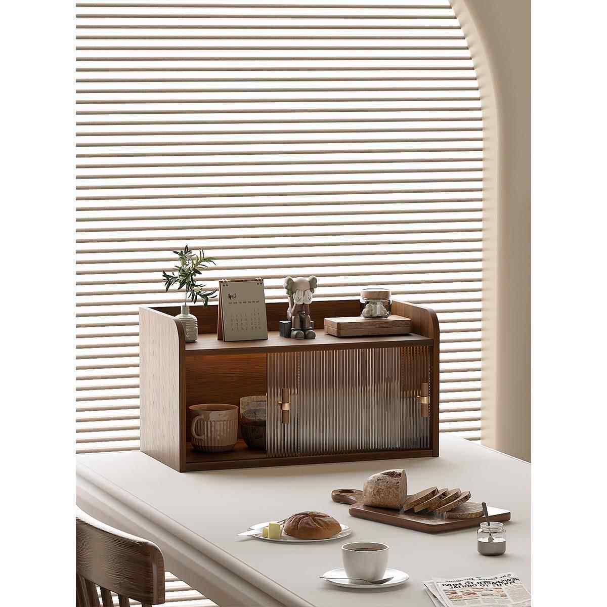 堡讯杯子收纳置物架办公桌收纳架子防尘茶具咖啡杯架子储拉车盖布