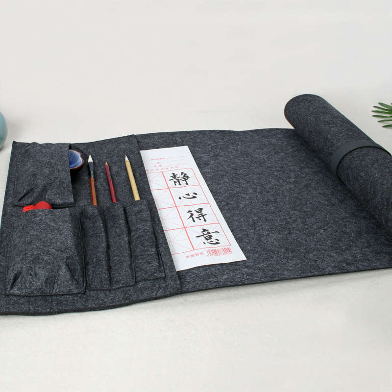 多功能书法绘画毛毡包书画垫可作毛笔笔帘笔袋便携收纳包学生初学